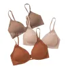 Brown tone-free bra set, breathable and comfortable lace lingerie two-piece set Item Picture
